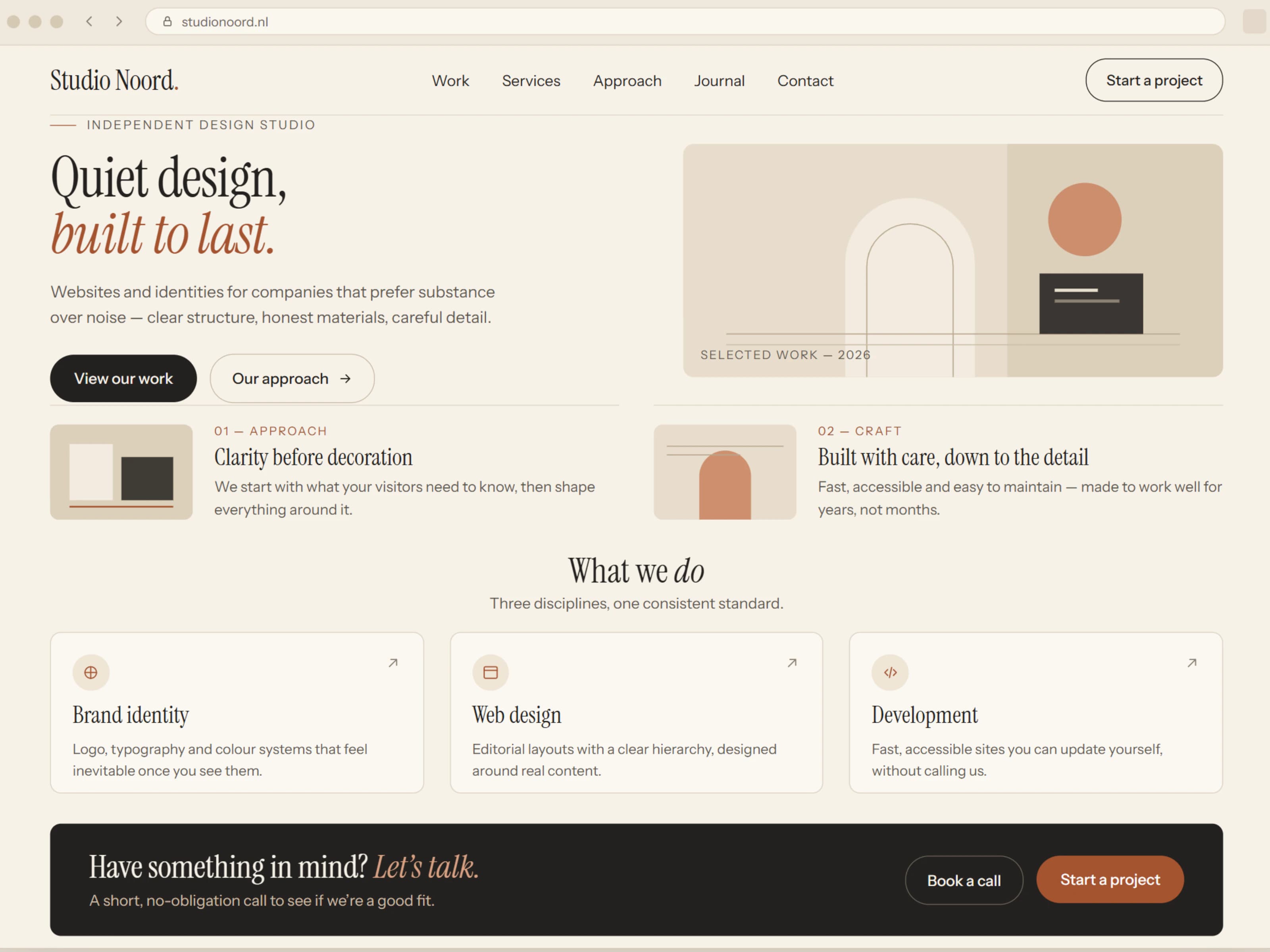 Ontworpen homepage