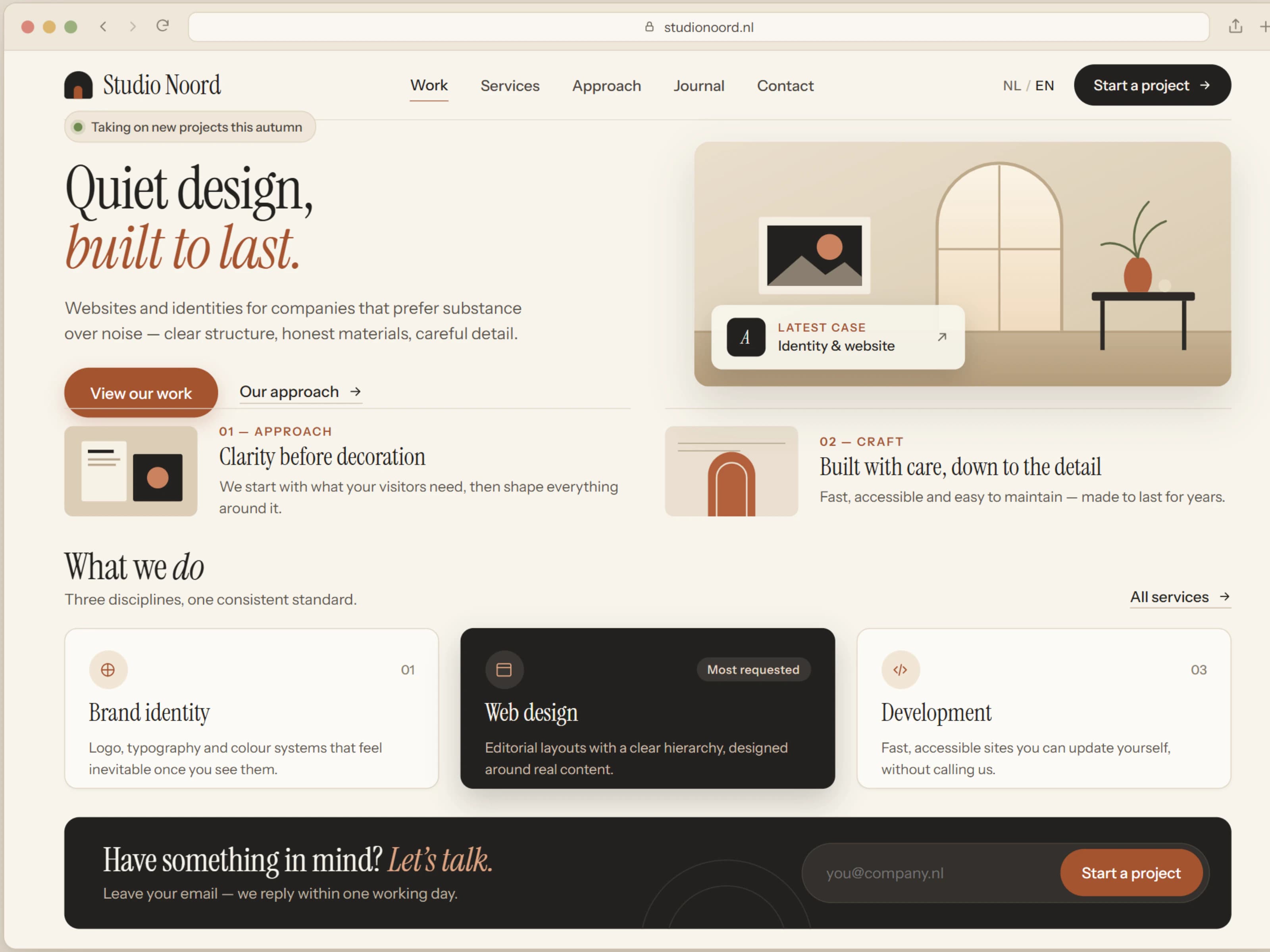 Live website preview